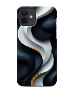 Чохол для iPhone 12 з картинкою «Об'ємні чорно-білі стрічки»