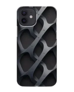 Чохол для iPhone 12 з картинкою «Об'ємне сіре плетіння»