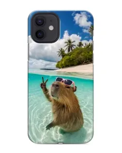 Чохол для iPhone 12 з картинкою «Капібара на морі»