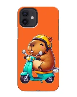 Чохол для iPhone 12 з картинкою «Капібара на скутері»
