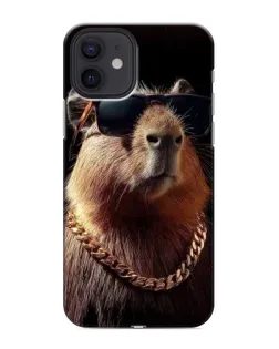 Чохол для iPhone 12 з картинкою «Капібара золотий ланцюг»