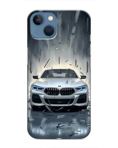 Чехол для iPhone 13 Mini с картинкой «BMW в свете фар» Чехол для iPhone 13 Mini с картинкой «BMW в свете фар»
