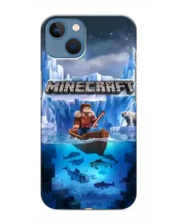 Чехол для iPhone 13 Mini с картинкой «Minecraft ледяной мир»