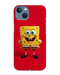 Чехол для iPhone 13 Mini с картинкой «Спанч Боб на красном»