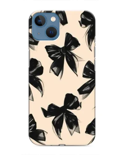 Чехол для iPhone 13 Mini с картинкой «Паттерн черные банты»