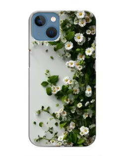 Чехол для iPhone 13 Mini с картинкой «Ветка мелких белых цветов»