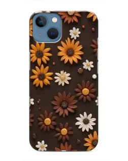 Чехол для iPhone 13 Mini с картинкой «Узор из маленьких подсолнухов»
