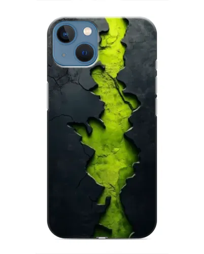 Чехол для iPhone 13 Mini с картинкой «Салатовый разлом скалы» Чехол для iPhone 13 Mini с картинкой «Салатовый разлом скалы»