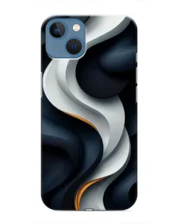 Чехол для iPhone 13 Mini с картинкой «Объемные черно-белые ленты»