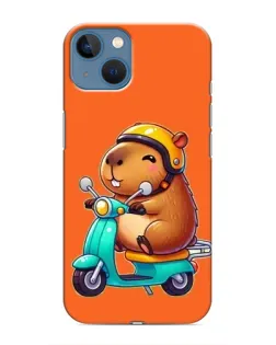 Чохол для iPhone 13 Mini з картинкою «Капібара на скутері»