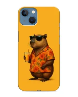 Чохол для iPhone 13 Mini з картинкою «Капібара на відпочинку»