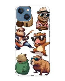 Чохол для iPhone 13 Mini з картинкою «Круті капібари музиканти»