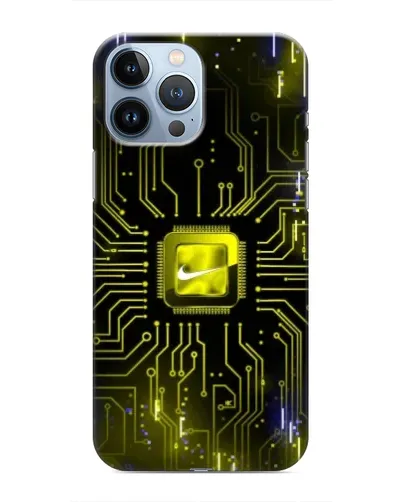 Чехол для iPhone 13 Pro Max с картинкой «Nike — золотая искра»