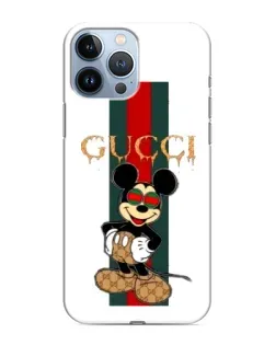 Чохол для iPhone 13 Pro Max з картинкою «Міккі Маус Gucci — смуги»