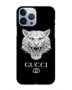 Чохол для iPhone 13 Pro Max з картинкою «Gucci — срібний лев»