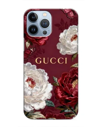 Чохол для iPhone 13 Pro Max з картинкою «Gucci — бордові троянди» Чохол для iPhone 13 Pro Max з картинкою «Gucci — бордові троянди»