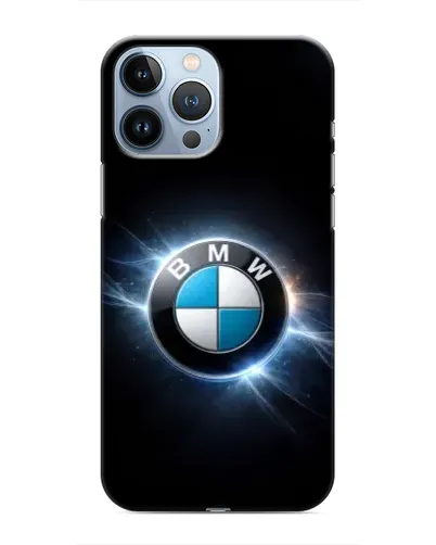 Чехол для iPhone 13 Pro Max с картинкой «BMW — неоновое сияние»