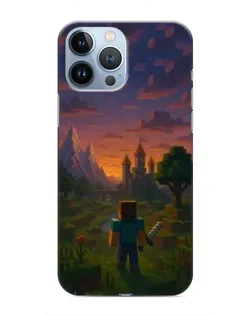 Чехол для iPhone 13 Pro Max с картинкой «Стив у башни»