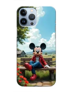 Чехол для iPhone 13 Pro Max с картинкой «Микки на скамейке»
