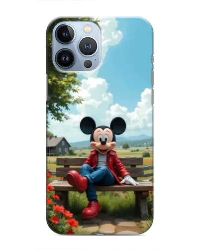 Чехол для iPhone 13 Pro Max с картинкой «Микки на скамейке»