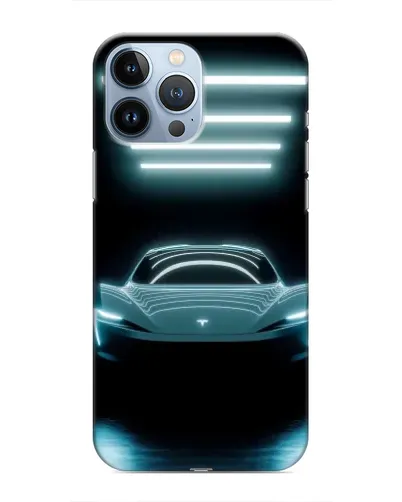 Чехол для iPhone 13 Pro Max с картинкой «Tesla в неоне»