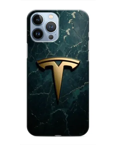 Чехол для iPhone 13 Pro Max с картинкой «Мраморная Tesla Gold»