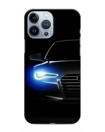 Чехол для iPhone 13 Pro Max с картинкой «Неоновый взгляд Audi»