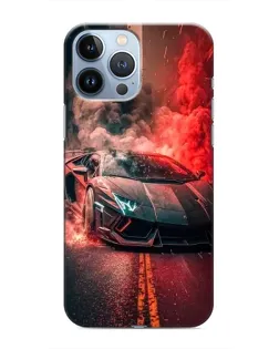 Чехол для iPhone 13 Pro Max с картинкой «Lamborghini красный дым»