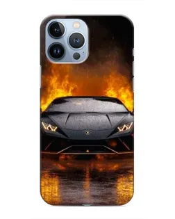 Чехол для iPhone 13 Pro Max с картинкой «Lamborghini в огне»