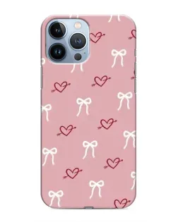 Чехол для iPhone 13 Pro Max с картинкой «Сердца и банты»