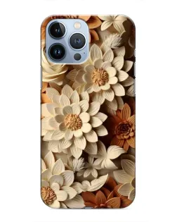 Чехол для iPhone 13 Pro Max с картинкой «Бежевый флористический декор»