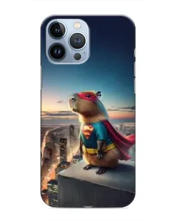 Чехол для iPhone 13 Pro Max с картинкой «Капи-мен супергерой» Чехол для iPhone 13 Pro Max с картинкой «Капи-мен супергерой»