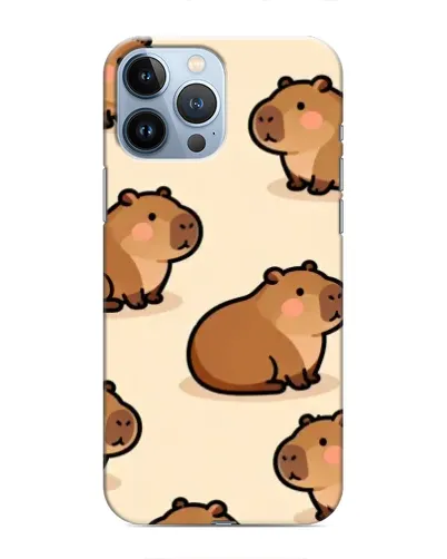 Чехол для iPhone 13 Pro Max с картинкой «Паттерн милых капибар»