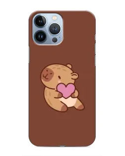 Чехол для iPhone 13 Pro Max с картинкой «Капибара с сердцем» Чехол для iPhone 13 Pro Max с картинкой «Капибара с сердцем»