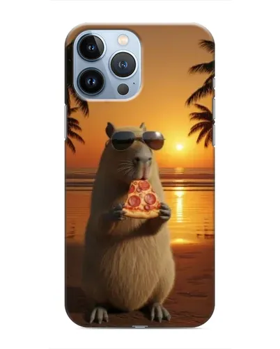 Чехол для iPhone 13 Pro Max с картинкой «Капибара с пиццей»