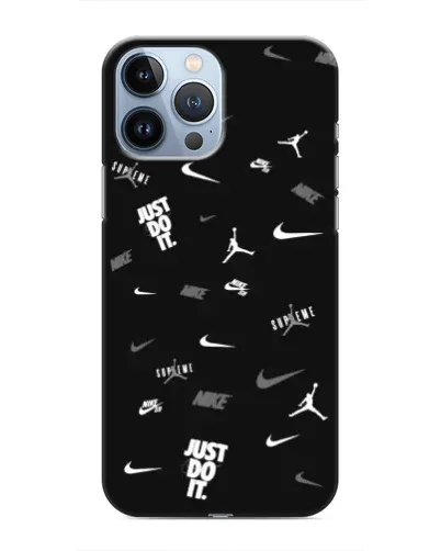Чохол для iPhone 13 Pro з картинкою «Nike Black Pattern» Чохол для iPhone 13 Pro з картинкою «Nike Black Pattern»