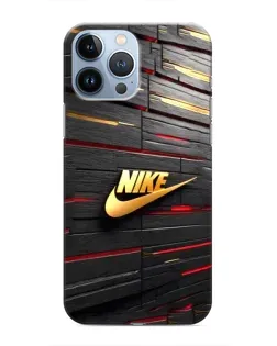 Чохол для iPhone 13 Pro з картинкою «Золотий Nike на металі»