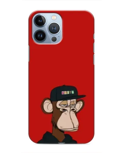 Чехол для iPhone 13 Pro с картинкой «Bored Ape — красный фон»