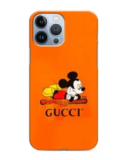 Чохол для iPhone 13 Pro з картинкою «Міккі Маус Gucci — помаранч»