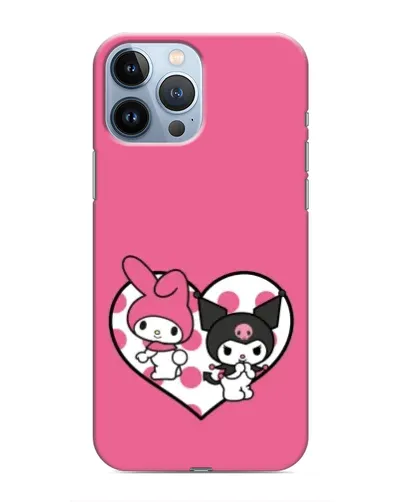 Чохол для iPhone 13 Pro з картинкою «Kuromi та My Melody»