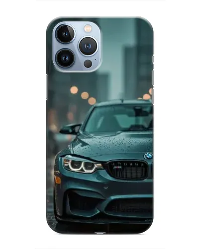 Чехол для iPhone 13 Pro с картинкой «BMW в огнях города»