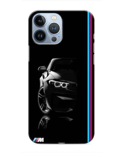 Чехол для iPhone 13 Pro с картинкой «Силуэт BMW в темноте»