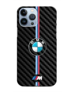 Чохол для iPhone 13 Pro з картинкою «Емблема BMW та карбон»