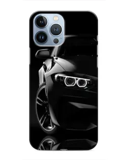 Чохол для iPhone 13 Pro з картинкою «Чорна BMW — профіль»