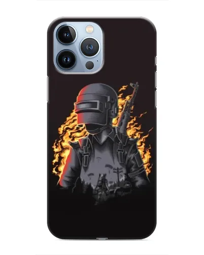 Чохол для iPhone 13 Pro з картинкою «PUBG — вогняний силует»