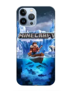 Чохол для iPhone 13 Pro з картинкою «Minecraft льодянийсвіт»