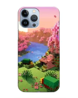 Чохол для iPhone 13 Pro з картинкою «Рожеве дерево Minecraft»