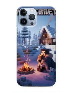 Чохол для iPhone 13 Pro з картинкою «Зимовий Minecraft»