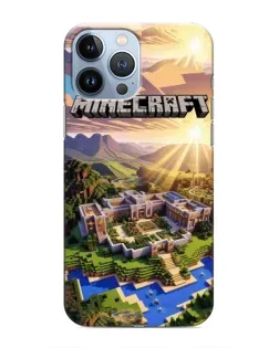 Чохол для iPhone 13 Pro з картинкою «Minecraft панорама»