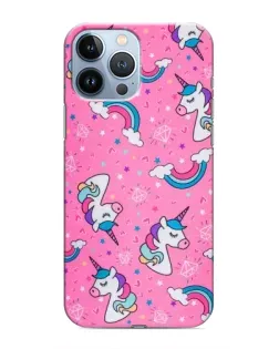 Чехол для iPhone 13 Pro с картинкой «Unicorn паттерн розовый»